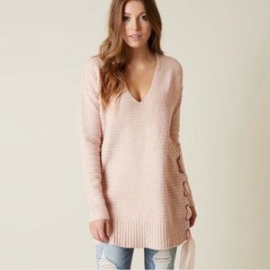Free People Heart It Lace Up Sweater